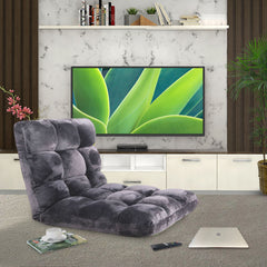 SOGA Floor 4x Recliner Folding Lounge Sofa Futon Couch Folding Chair Cushion Grey
