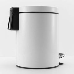 SOGA 4X Foot Pedal Stainless Steel Rubbish Recycling Garbage Waste Trash Bin Round 7L White