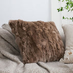 SOGA 2X 50cm Luxurious Taupe Faux Fur Plush Textured Throw Pillow