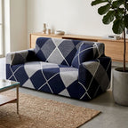 SOGA 2-Seater Checkered Sofa Cover Couch Protector High Stretch Lounge Slipcover Home Decor