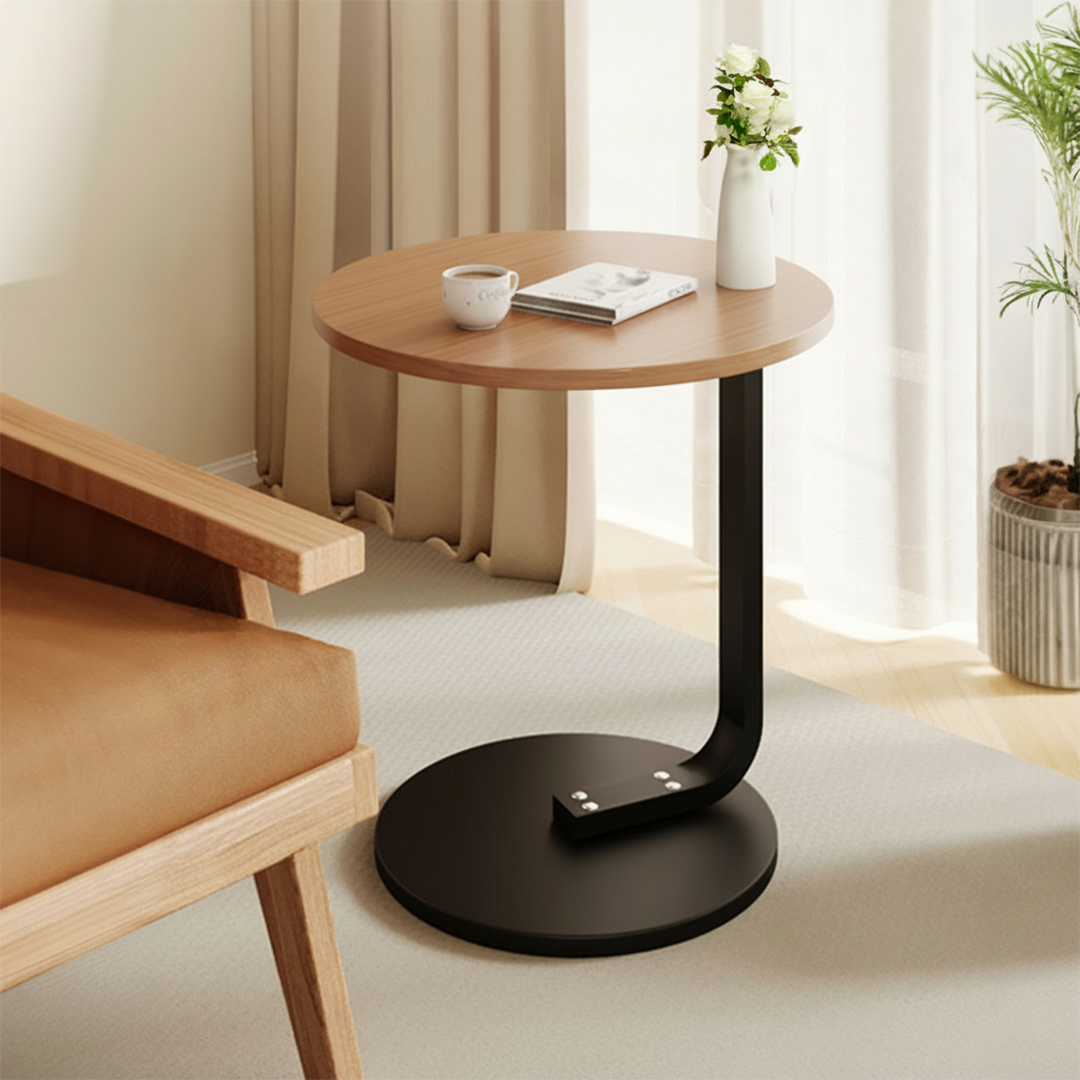 SOGA 50cm Wood Board Mini Side Table Movable Lightweight w/ Black Frame