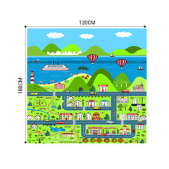 SOGA 2X 120cm Kids Rug Street Map Play Mat Educational Baby Theme Park Area Rugs