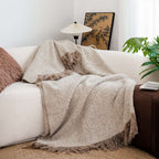SOGA 160x200cm Coffee Blanket – Vintage Tassel Throw for Rustic Comfort $ 88
