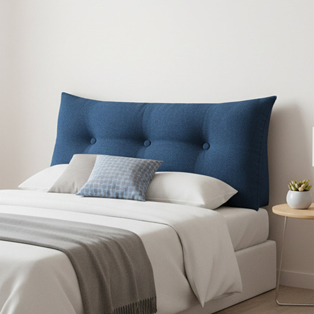 SOGA 100cm Blue Triangular Wedge Bed Pillow Headboard Backrest Bedside Tatami Cushion Home Decor