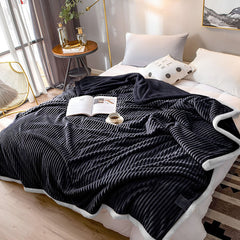 SOGA Black Throw Blanket Warm Cozy Double Sided Thick Flannel Coverlet Fleece Bed Sofa Comforter