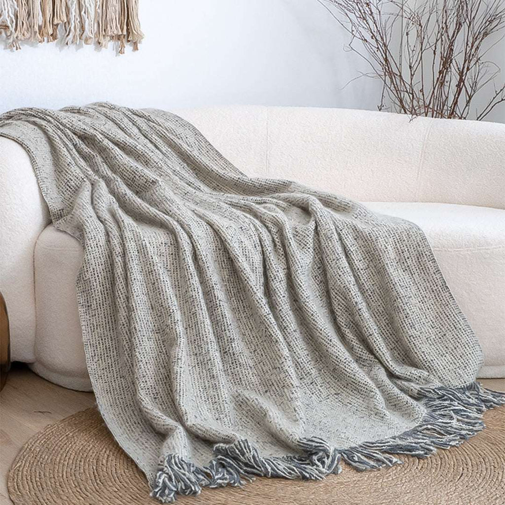 SOGA 2X Soft Light Beige Tassel Throw Blanket 160x200cm Soft Polyester $ 155