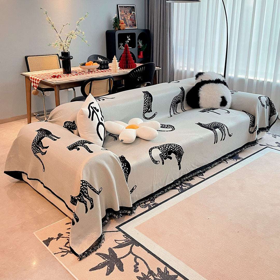 SOGA Three-seater White Sofa Cover Leopard Print 180x340cm Polyester $ 124