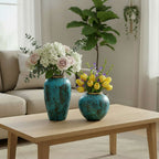 SOGA Home & Living Bundle – Light Blue Ceramic Flower Vases for Elegant Living Room Decor $ 161