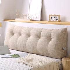 SOGA 2X 100cm Beige Triangular Wedge Bed Pillow Headboard Backrest Bedside Tatami Cushion Home Decor
