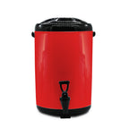 SOGA 8X 16L Stainless Steel Insulated Milk Tea Barrel Hot and Cold Beverage Dispenser Container with Faucet Red