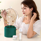 SOGA 2X Green 360 Degree 2 Layered Jewelry Storage Box Waterproof Dustproof Accessories Organiser