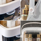SOGA 2 Tier White Countertop Cosmetic Makeup Brush Lipstick Holder Organiser and 20cm Rechargeable LED Light Tabletop Mirror Set