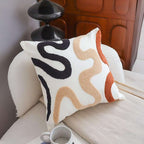 SOGA 2X 45cm Cream Black Geometric Squiggly Pattern Throw Pillow $ 129