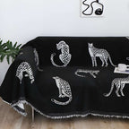 SOGA Two-seater Black Sofa Cover Leopard Print 180x260cm Polyester $ 102