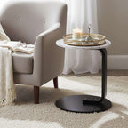 SOGA Home & Living Bundle – White Marble Mini Side Table & Gold Round Mirror Tray Organizer $ 0