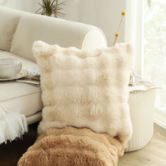 SOGA 2X 50cm Throw Pillow Light  Camel Color with Rabbit  Square Cushion for Living Room Home Decor