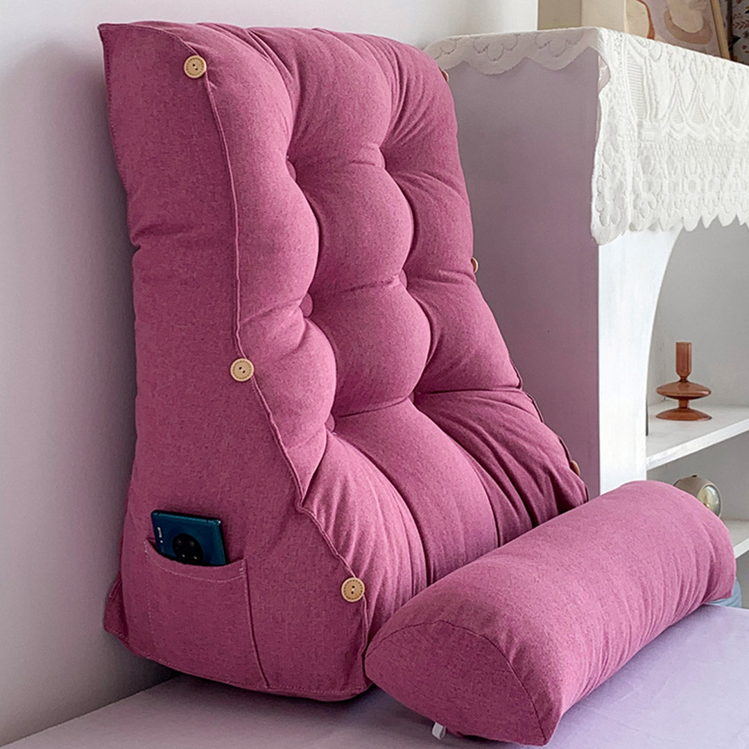 SOGA 4X 45cm Magenta Triangular Wedge Lumbar Pillow Headboard Backrest Sofa Bed Cushion Home Decor