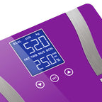 SOGA 2X Digital Body Fat Scale Bathroom Scales Weight Gym Glass Water LCD Purple/Pink