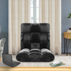 SOGA Floor Recliner Folding Lounge Sofa Futon Couch Folding Chair Cushion Black