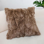 SOGA 2X 50cm Luxurious Taupe Faux Fur Plush Textured Throw Pillow
