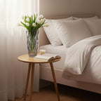 SOGA Home & Living Bundle – Walnut Side Coffee Table & Grey Glass Vase for Modern Home Decor $ 123