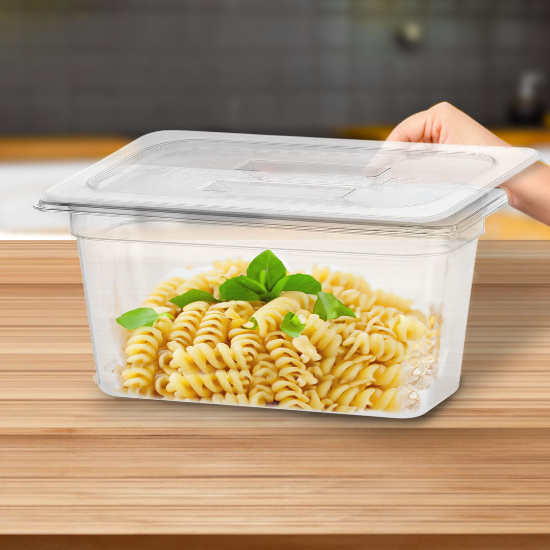 SOGA 150mm Clear Gastronorm GN Pan 1/3 Food Tray Storage with Lid