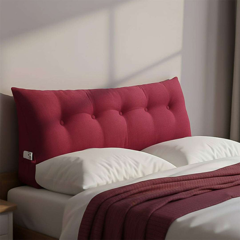 SOGA Home & Living Bundle – Rose Red Triangular Wedge Pillow & Burgundy Striped Flannel Throw $ 0