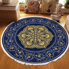 SOGA 90cm Area Rug Turquoise and Grey Abstract Art Painting Teal Anti-slip Doormat Home Decor