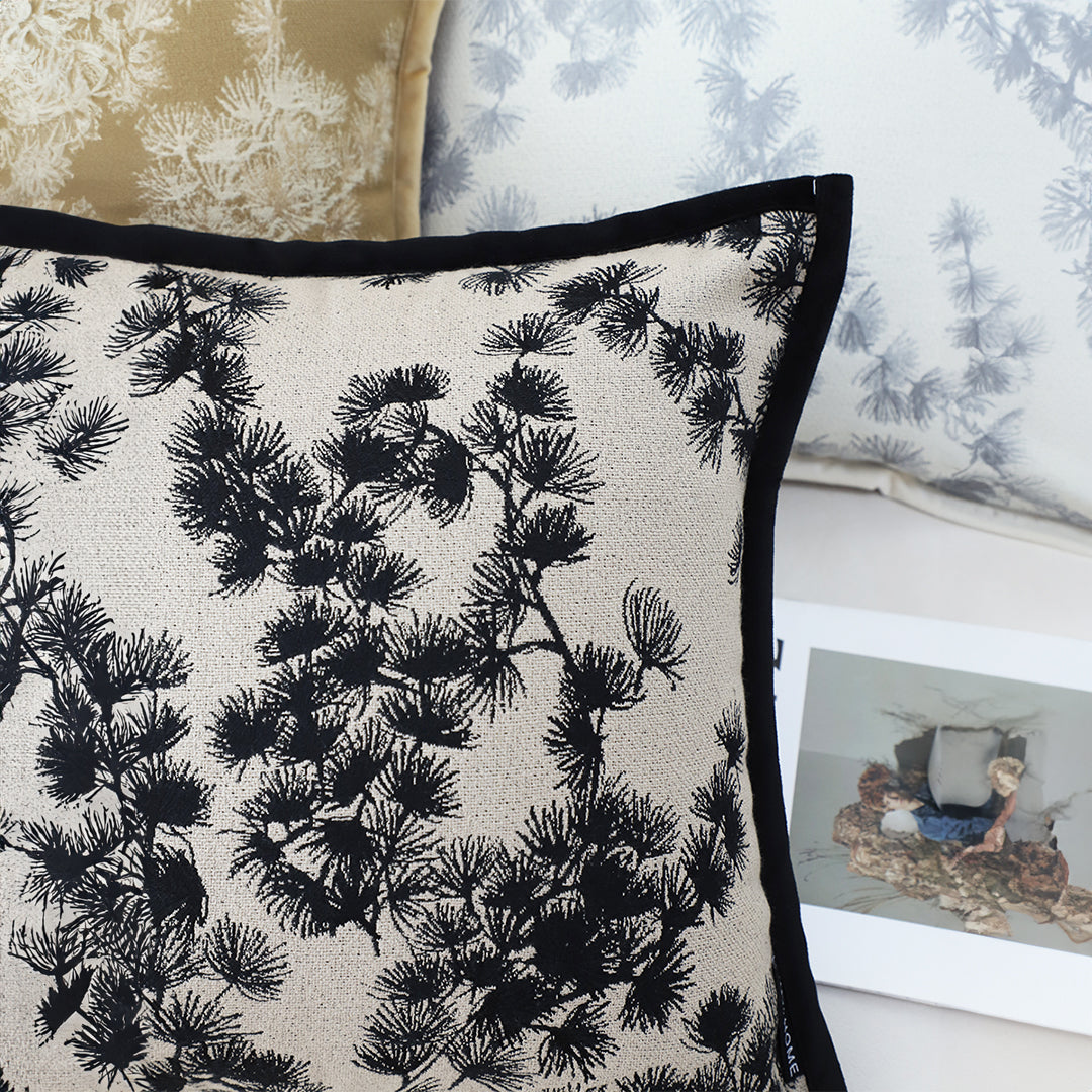 SOGA 2X 45cm Throw Pillow Black and White Wide Border Square Pillow Stylish Decorative Cushion Living Room