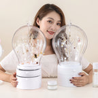 SOGA White 360 2 Layered Jewelry Storage Box Waterproof Dustproof Accessories Organiser