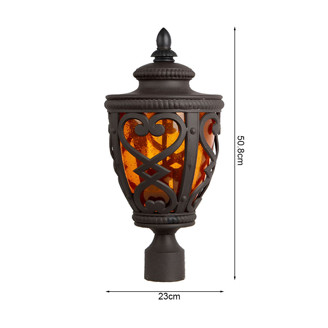 Vintage Lamp 6X 50.8cm Elegant Post Light with Aluminum and Glass Lantern Classic Outdoor Lighting
