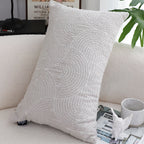 SOGA 2X 35cm Throw Pillow Beige Gray Lumbar Embroidered Decorative Cover Stitch for Home Decor