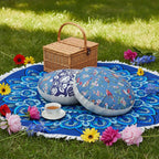 SOGA Home & Living Bundle – Polyester-Cotton Pillows & Blue Mandala Round Carpet Decor $ 138