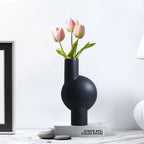 SOGA 2X 17x32cm Medium Ornament a Modern Abstract Vase Decorative Object Unique Shape with Narrow Neck for Home Decor