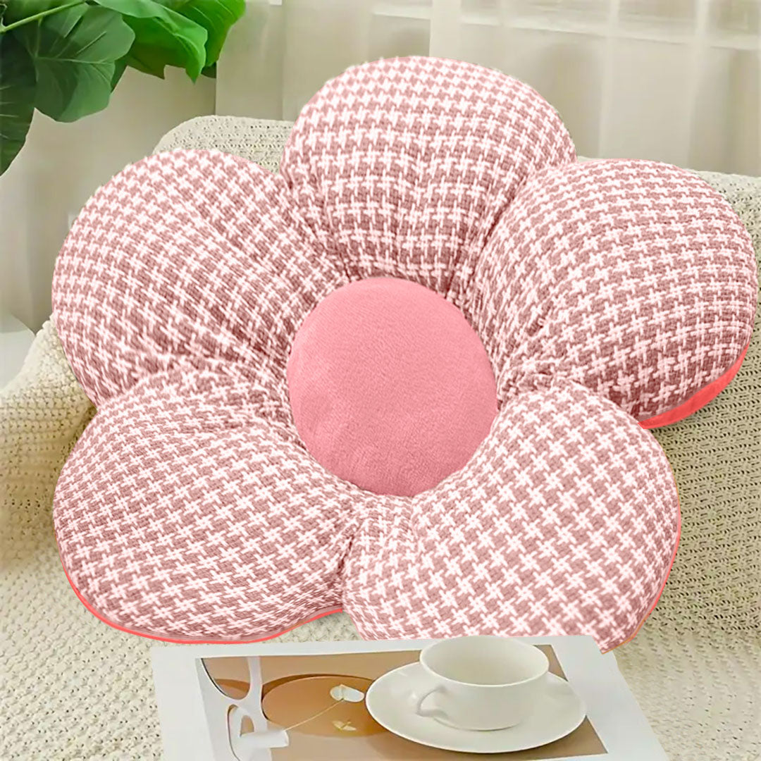 SOGA Pink Flower Cushion Shaped for Floor and Sitting Throw Pillow