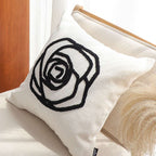 SOGA 2X Embroidered Cushion 45cm White Black Rose Flower Pattern Decorative Throw Pillow $ 129