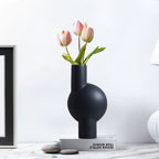 SOGA 2X 17x32cm Medium Ornament a Modern Abstract Vase Decorative Object Unique Shape with Narrow Neck for Home Decor