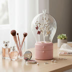 SOGA 2X Pink 360 Degree Rotating 2 Layered Jewelry Storage Box Waterproof Dustproof Accessories Organiser