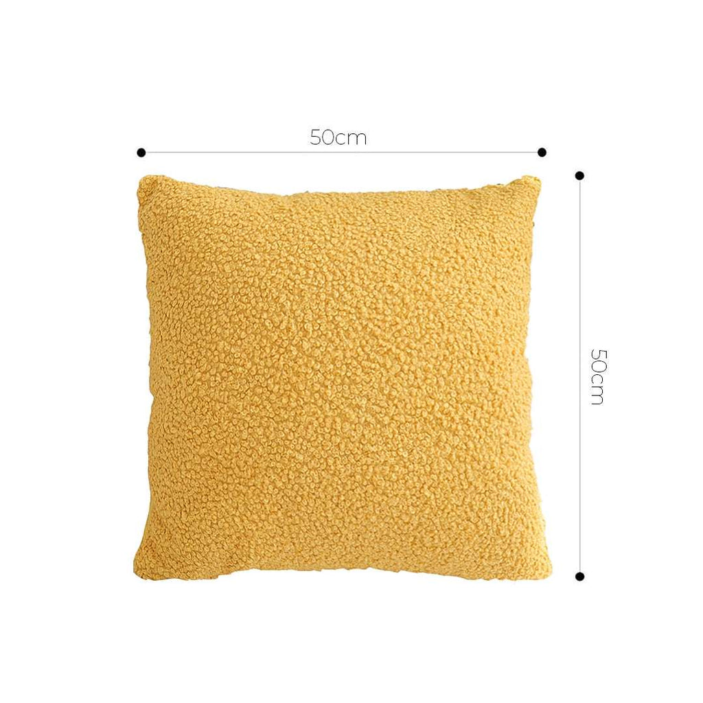 SOGA Boucle Textured Cushion 50cm Mustard Yellow Soft Cozy Decorative Throw Pillow $ 61