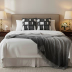 SOGA Home & Living Bundle – 2 Gray Bohemian Fringe Pillow & Star Grey Tassel Blanket