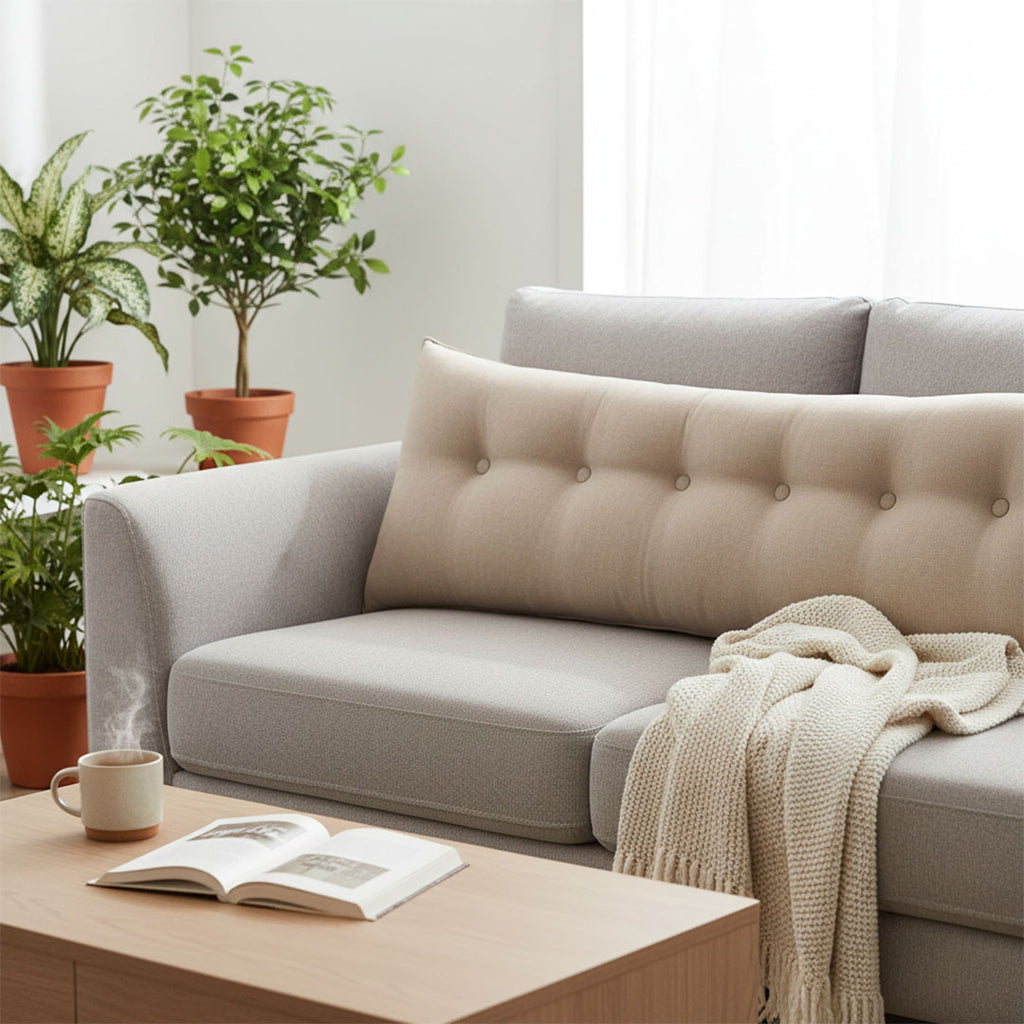 SOGA 180cm Beige Triangular Wedge Bed Pillow Headboard Backrest Bedside Tatami Cushion Home Decor