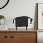 SOGA 24cm Black Cow Sculpture with Dotted Pattern in Resin