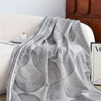 SOGA 2X Charcoal Gray Geometric Swirl Throw Blanket 130x180cm Polyester $ 155