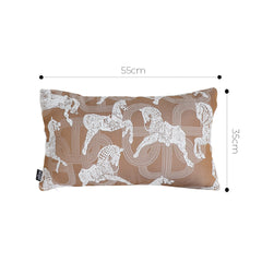 SOGA 35cm Bohemian Camel Brown White Horse Pattern Throw Pillow