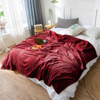 SOGA 2X Burgundy Throw Blanket Warm Cozy Striped Pattern Thin Flannel Coverlet Fleece Bed Sofa Comforter
