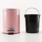 SOGA Foot Pedal Stainless Steel Rubbish Recycling Garbage Waste Trash Bin Round 7L Pink