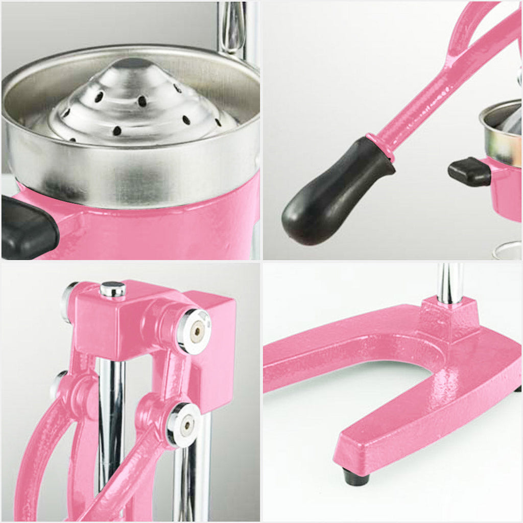 SOGA 2X Commercial Heavy-Duty Manual Citrus Juicer Hand Press Extractor – Pink