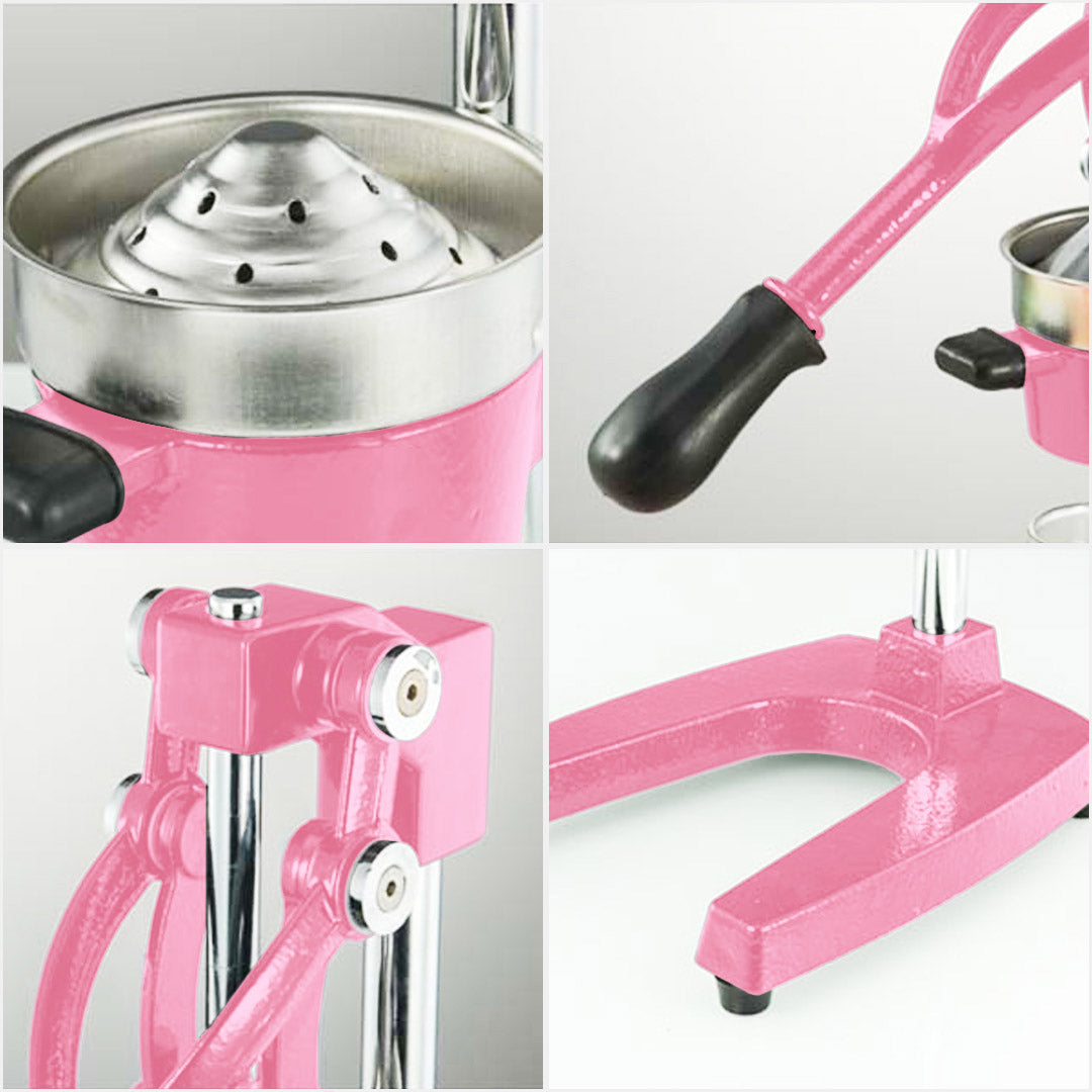SOGA 2X Commercial Heavy-Duty Manual Citrus Juicer Hand Press Extractor – Pink