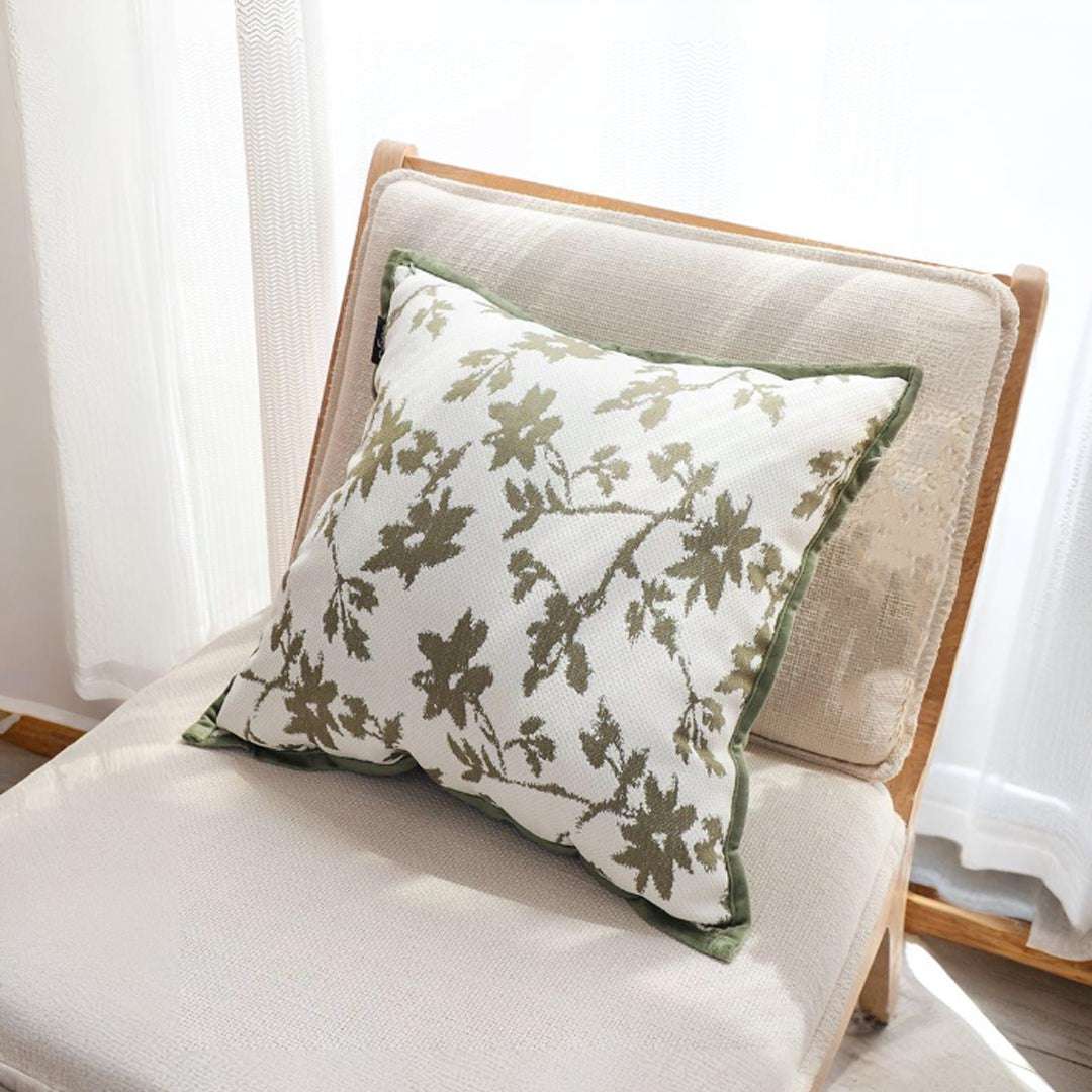 SOGA 2X Floral Cushion 45cm White Green Leaf Botanical Pattern Decorative Throw Pillow $ 129