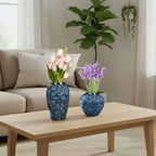 SOGA Home & Living Bundle – Blue with White Mini Floral Ceramic Vases for Elegant Home Decor $ 161